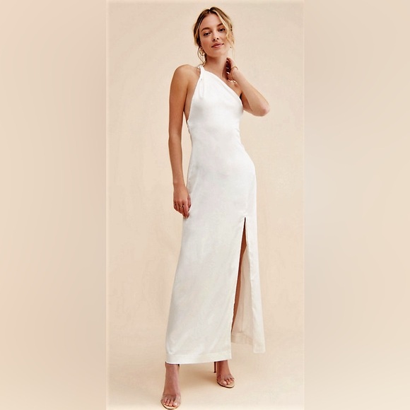 Free People Dresses & Skirts - Free People Victoria maxi dress in pearl satin white